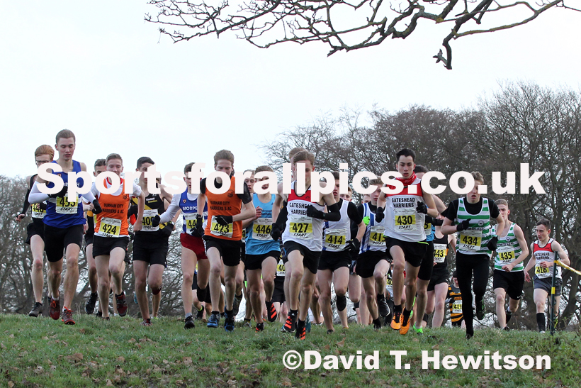 Mens under-17s cross country, 2019 North Eastern Cross Country Champs., Alnwick, Northumberland.  Photo: David T. Hewitson/Sports for All Pics